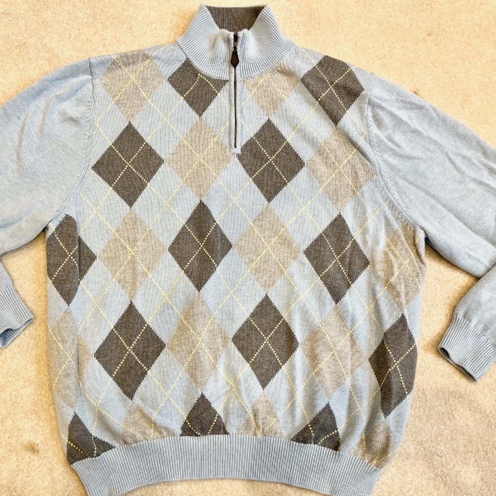 Brooks Brothers Cotton Half-Zip Sweater, Large